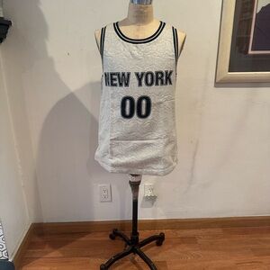 New York White Sleeveless Women's Jersey